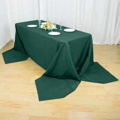 Premium Polyester Rectangle Tablecloth 90"x156" Hunter Emerald Green - Seamless 220GSM Wrinkle-Resistant & Durable Finish
