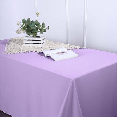 Polyester Rectangle Tablecloth 90"x156" Lavender Lilac with Seamless Finish