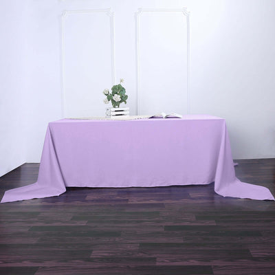 Polyester Rectangle Tablecloth 90"x156" Lavender Lilac with Seamless Finish