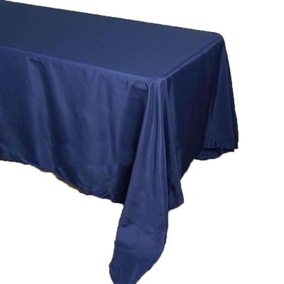Polyester Rectangle Tablecloth 90"x156" Navy Blue with Seamless Finish