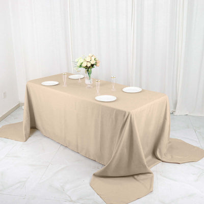 Polyester Rectangle Tablecloth 90"x156" Nude with Seamless Finish