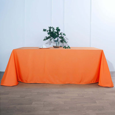 Polyester Rectangle Tablecloth 90"x156" Orange with Seamless Finish