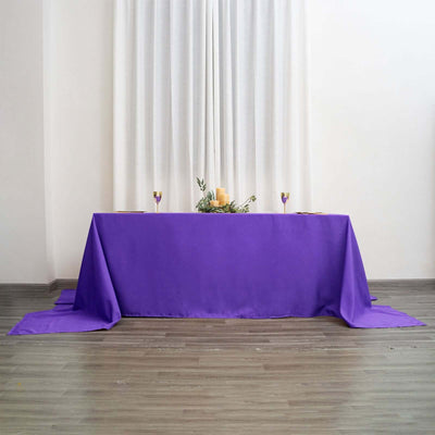 Polyester Rectangle Tablecloth 90"x156" Purple with Seamless Finish