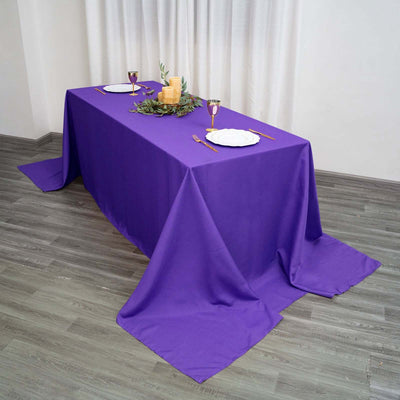 Polyester Rectangle Tablecloth 90"x156" Purple with Seamless Finish