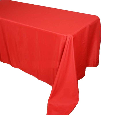 Polyester Rectangle Tablecloth 90"x156" Red with Seamless Finish