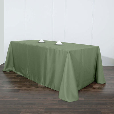 Polyester Rectangle Tablecloth 90"x156" Olive Green with Seamless Finish
