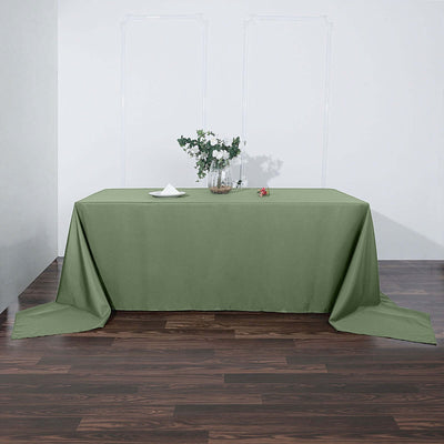 Polyester Rectangle Tablecloth 90"x156" Olive Green with Seamless Finish