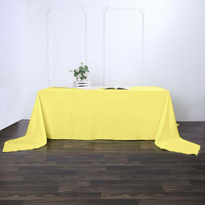 Polyester Rectangle Tablecloth 90"x156" Yellow with Seamless Finish