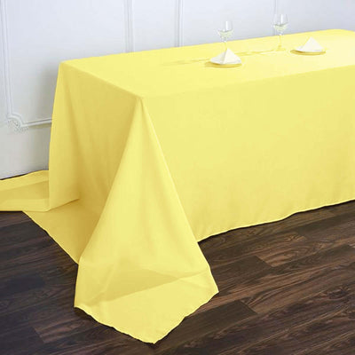 Polyester Rectangle Tablecloth 90"x156" Yellow with Seamless Finish