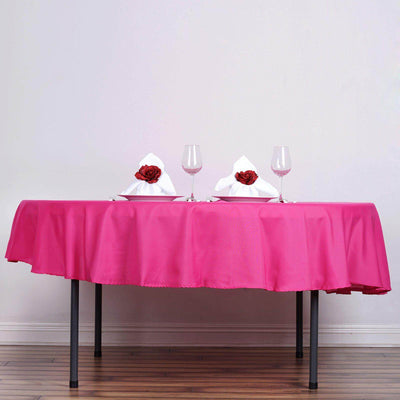 Polyester Round Tablecloth 90" Fuchsia - Reusable & Durable Table Cover