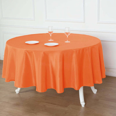 Polyester Round Tablecloth 90" Orange - Reusable & Durable Table Cover