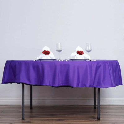 Polyester Round Tablecloth 90" Purple - Reusable & Durable Table Cover