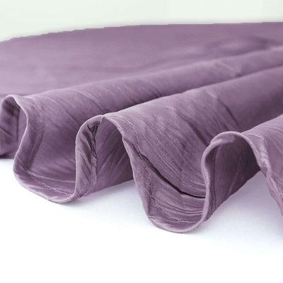 Taffeta Round Tablecloth 120" Violet Amethyst with Accordion Crinkle Design - Seamless Finish