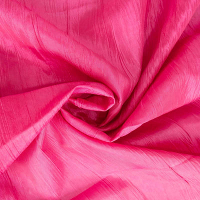 Taffeta Round Tablecloth 132" Fuchsia Accordion Crinkle Table Cover
