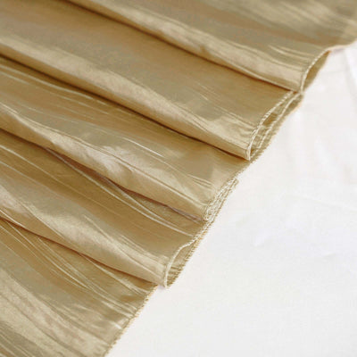 Taffeta Rectangle Tablecloth 60"x102" Gold Accordion Crinkle Table Cover