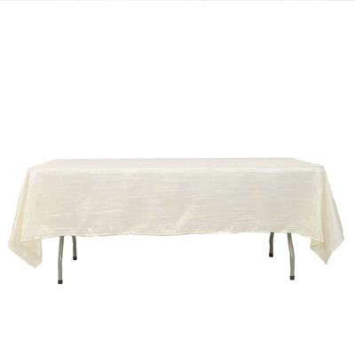 Taffeta Rectangle Tablecloth 60"x102" Ivory Accordion Crinkle Table Cover