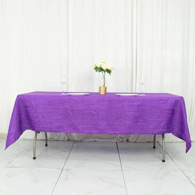 Taffeta Rectangle Tablecloth 60"x102" Purple Accordion Crinkle Table Cover