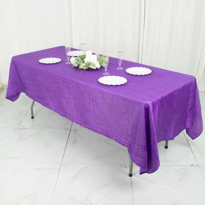 Taffeta Rectangle Tablecloth 60"x102" Purple Accordion Crinkle Table Cover