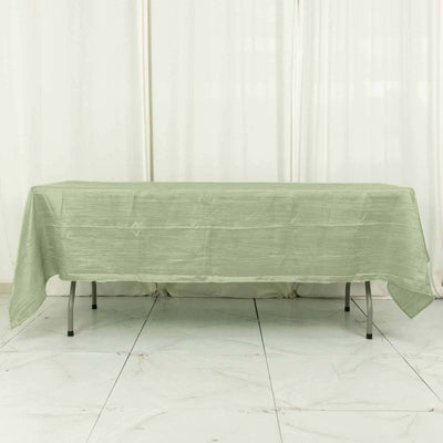 Taffeta Rectangle Tablecloth 60"x102" Sage Green Accordion Crinkle Table Cover