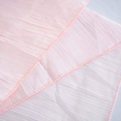 Taffeta Rectangle Tablecloth 90"x132" Blush with Accordion Crinkle Design - Seamless Finish