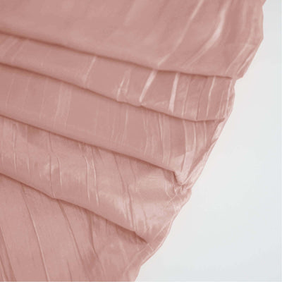 Taffeta Rectangle Tablecloth 90"x132" Dusty Rose with Accordion Crinkle Design - Seamless Finish