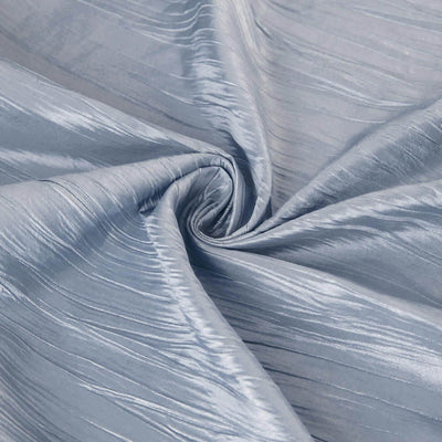Taffeta Rectangle Tablecloth 90"x132" Dusty Blue with Accordion Crinkle Design - Seamless Finish