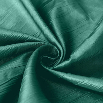 Taffeta Rectangle Tablecloth 90"x156" Hunter Emerald Green with Accordion Crinkle Design - Seamless Finish