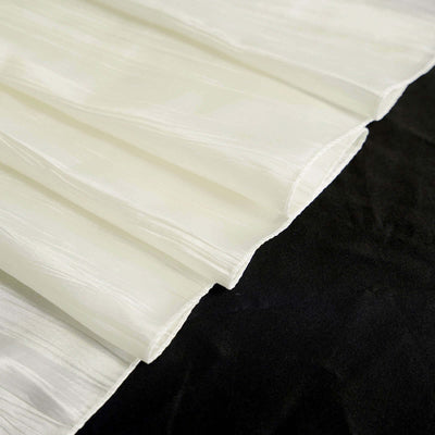 Taffeta Rectangle Tablecloth 90"x156" Ivory with Accordion Crinkle Design - Seamless Finish