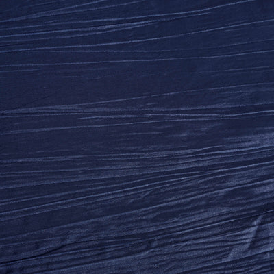 Taffeta Rectangle Tablecloth 90"x156" Navy Blue with Accordion Crinkle Design - Seamless Finish