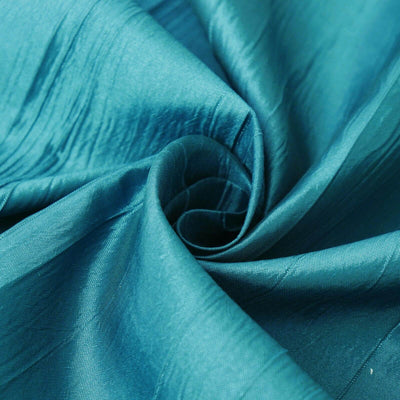 Taffeta Rectangle Tablecloth 90"x156" Teal with Accordion Crinkle Design - Seamless Finish