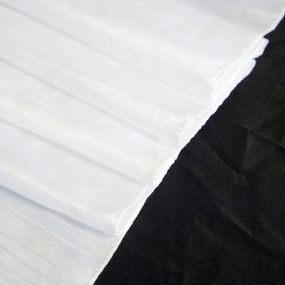 Taffeta Rectangle Tablecloth 90"x156" White with Accordion Crinkle Design - Seamless Finish for Upscale Occasions