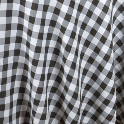 Polyester Rectangle Tablecloth 60"x102" White/Black Checkered Buffalo Plaid Table Cover