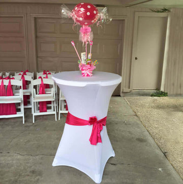 Elegant White Cocktail Spandex Table Cover