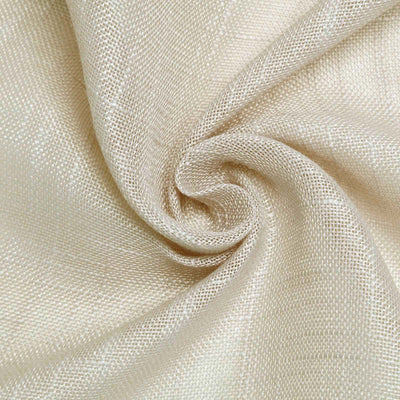 Faux Linen Round Tablecloth 108" Beige - Slubby Textured & Wrinkle Resistant Table Cover