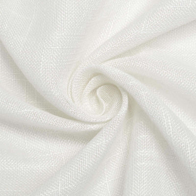 Faux Linen Round Tablecloth 108" White - Slubby Textured & Wrinkle Resistant Table Cover for Weddings and Special Events