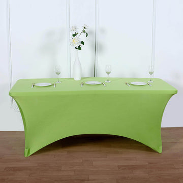 Elevate Your Event with the Apple Green Rectangular Stretch Spandex Tablecloth