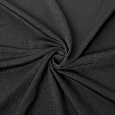 Stretch Spandex Rectangular Table Cover 72"x30" Black - Curved Open Back Fitted Tablecloth