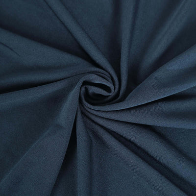 Stretch Spandex Rectangular Table Cover 72"x30" Navy Blue - Curved Open Back Fitted Tablecloth