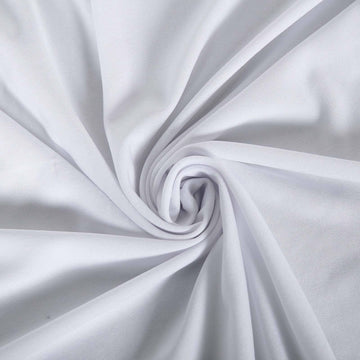 Create a Perfect Table Setting with our White Rectangular Stretch Spandex Tablecloth