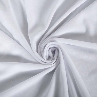 Stretch Spandex Rectangle Fitted Table Cover 96"x30" White - Easy to Maintain Form-Fitting Tablecloth for Weddings & Events