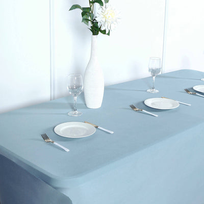 Stretch Spandex Rectangle Fitted Table Cover 96"x30" Dusty Blue - Wrinkle Free Form-Fitting Tablecloth
