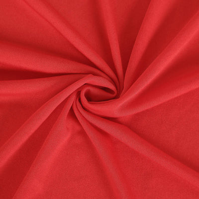 Stretch Spandex Rectangle Table Cover 96"x30" Red - Curved Open Back Fitted Tablecloth