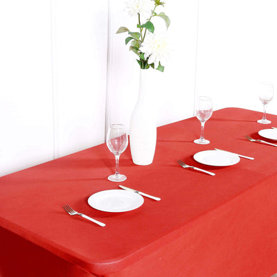 Stretch Spandex Rectangle Fitted Table Cover 96"x30" Red - Wrinkle Free Form-Fitting Tablecloth