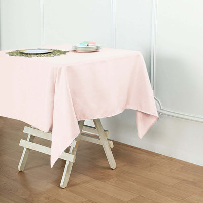 Polyester Square Tablecloth 54"x54" Blush - Wrinkle-Resistant Table Cover