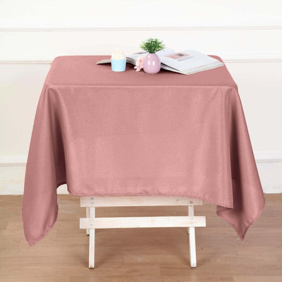 Polyester Square Tablecloth 54"x54" Dusty Rose - Wrinkle-Resistant Table Cover