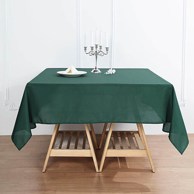 Polyester Square Tablecloth 54"x54" Hunter Emerald Green - Wrinkle-Resistant Table Cover