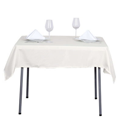 Polyester Square Tablecloth 54"x54" Ivory - Wrinkle-Resistant Table Cover