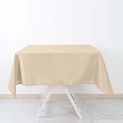 Polyester Square Tablecloth 54"x54" Nude - Wrinkle-Resistant Table Cover