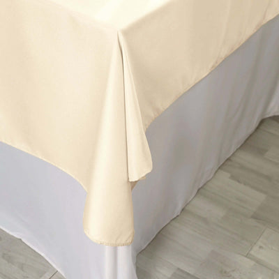 Polyester Square Tablecloth 70"x70" Beige - Wrinkle-Resistant Table Cover