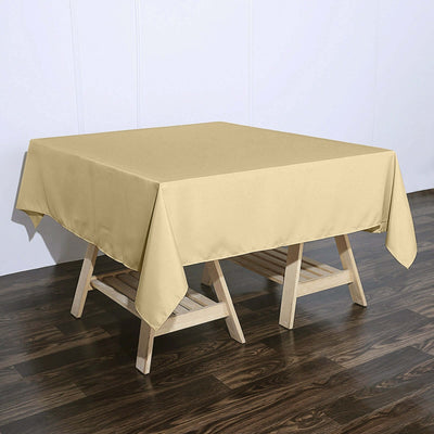 Polyester Square Tablecloth 70"x70" Champagne - Wrinkle-Resistant Table Cover